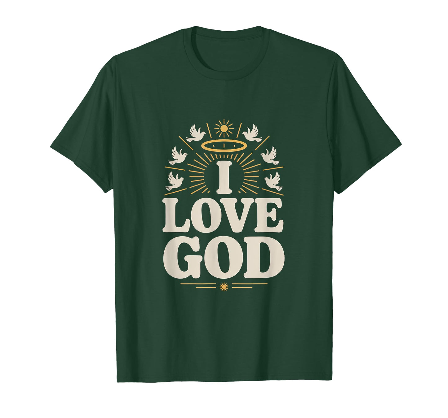 I Love God Religious Faithful Devotion Symbol T-Shirt