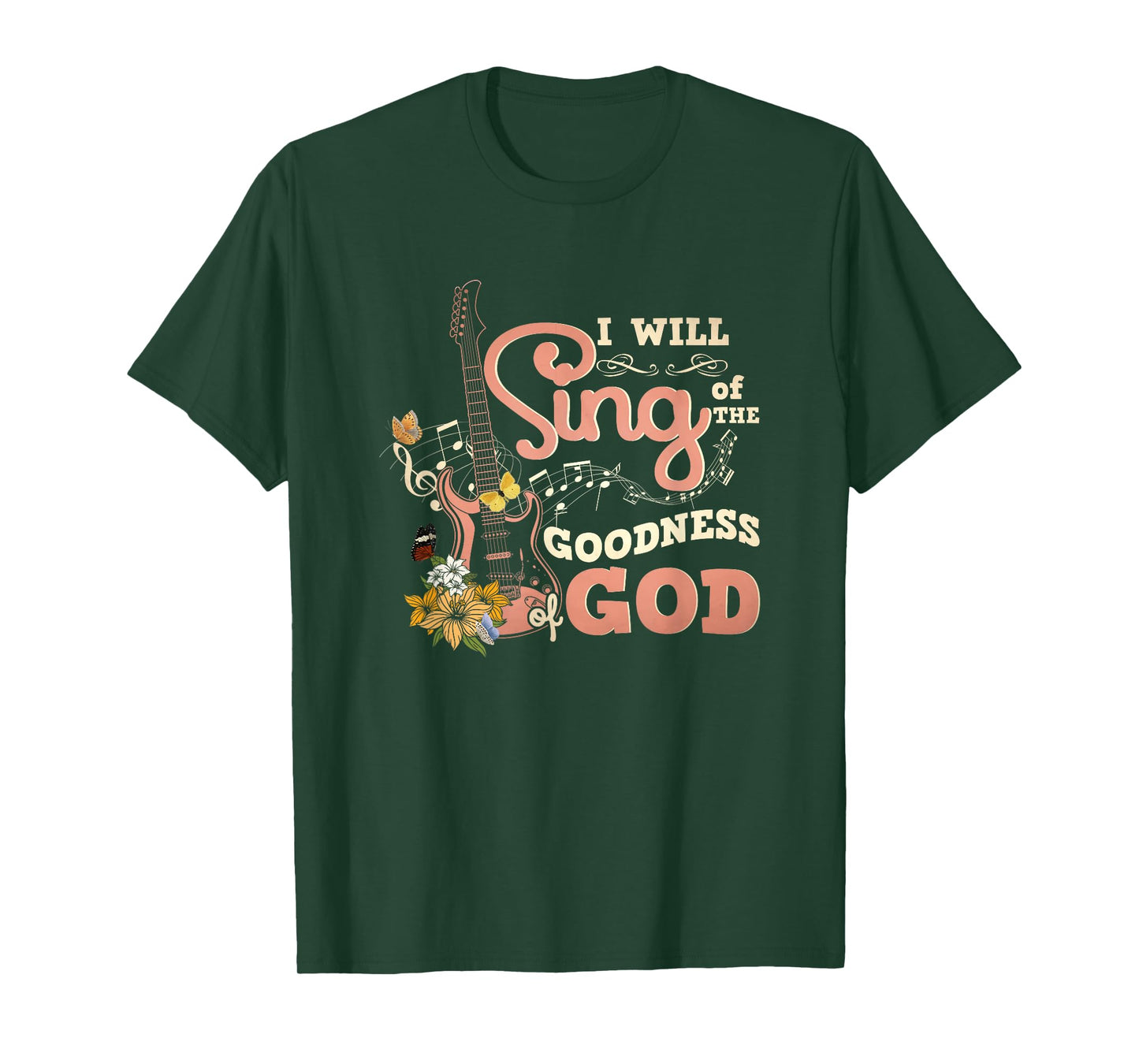 I Will Sing Of The Goodness God Christian Electric Guitar T-Shirt