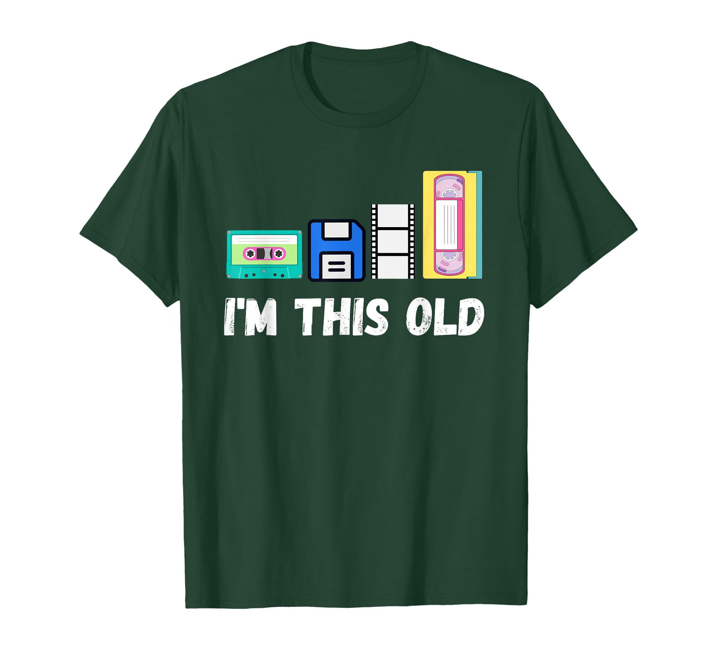 Funny I'm this old 1980s cassette VHS floppy disk retro tech T-Shirt