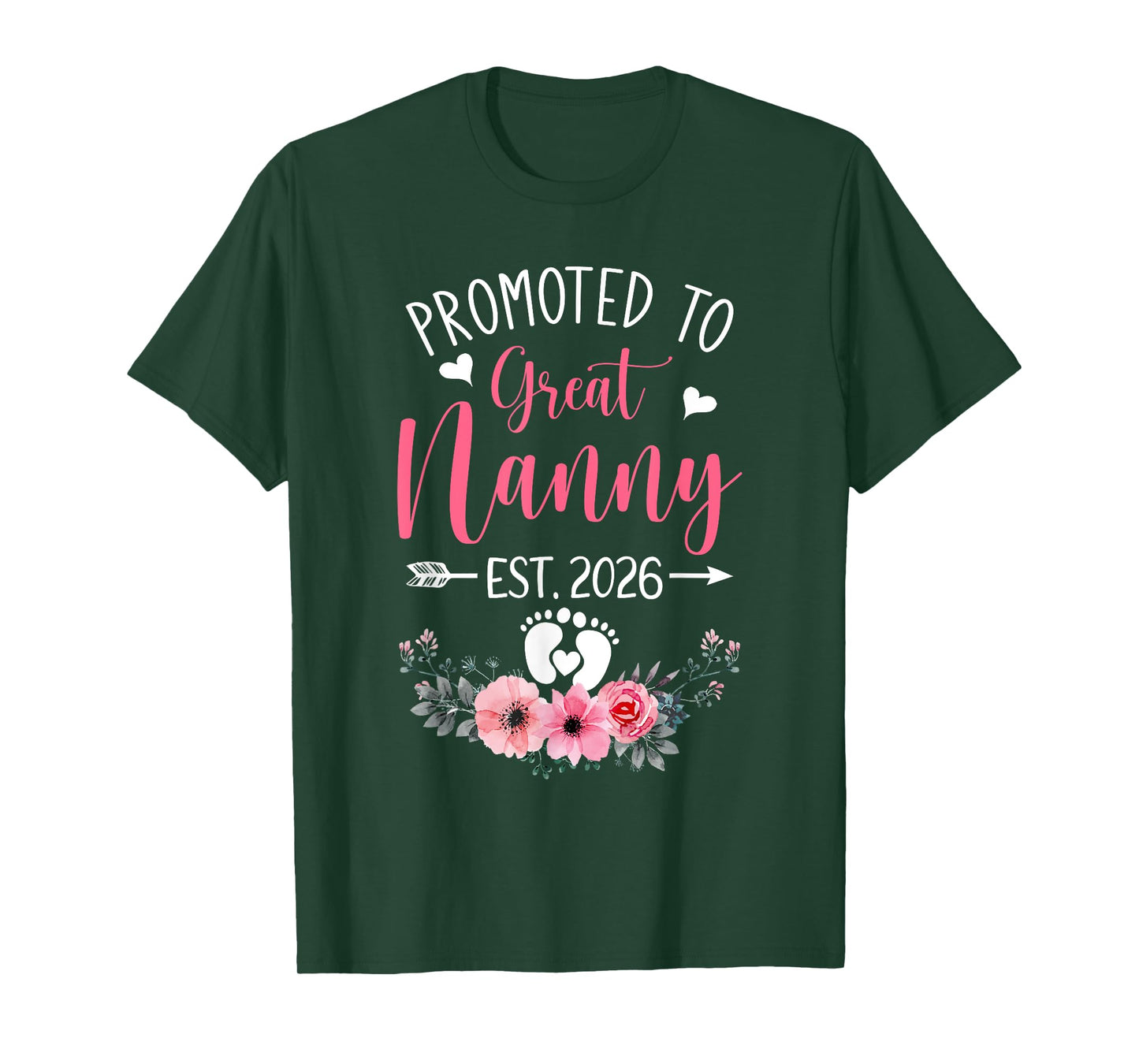 Promoted To Great Nanny Est 2026 Mothers Day T-Shirt