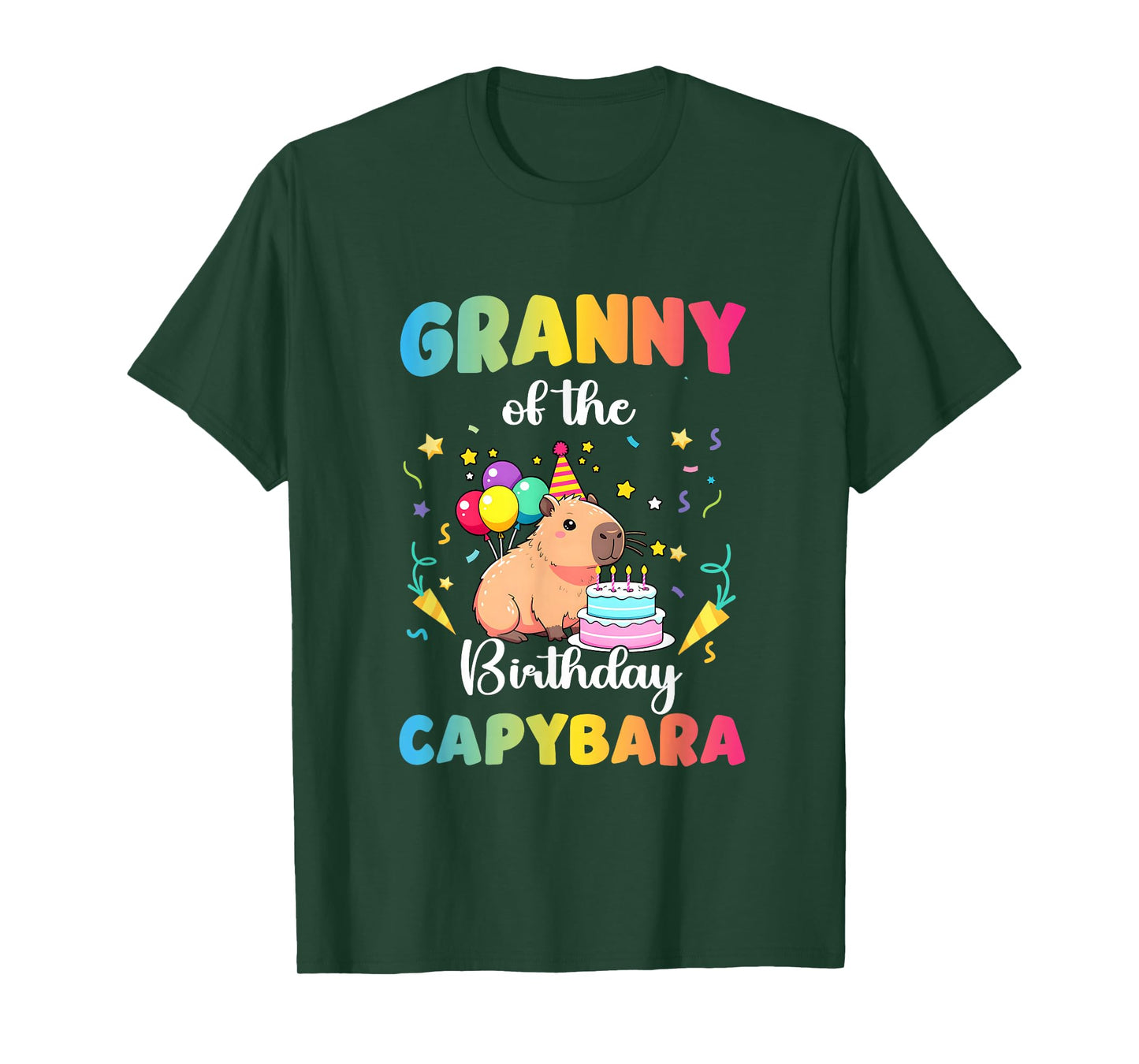 Granny of The Birthday Girl Capybara Bday Party Family T-Shirt