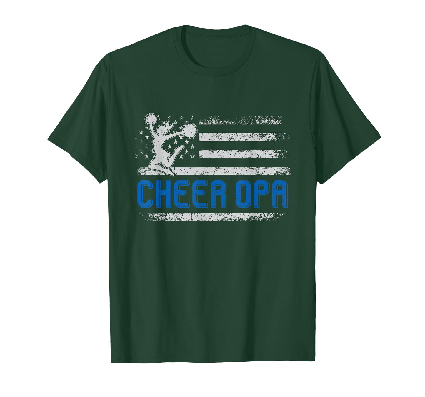 Cheer Opa American Flag Gifts For Father's Day Cheerleader T-Shirt