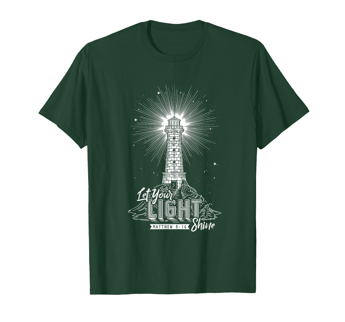 Let Your Light Shine Christian Believer Religious Lighthouse T-Shirt