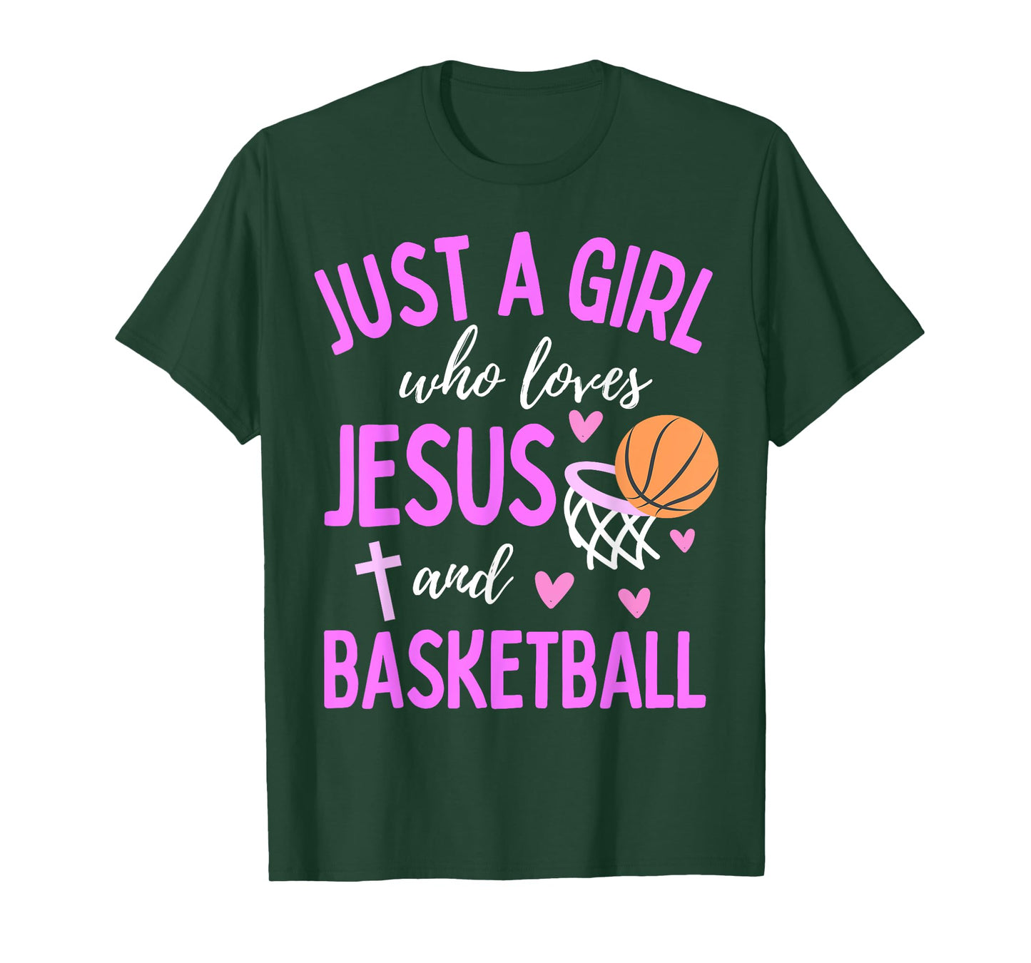 Just A Girl Who Loves Jesus and Basketball Christian Cute T-Shirt