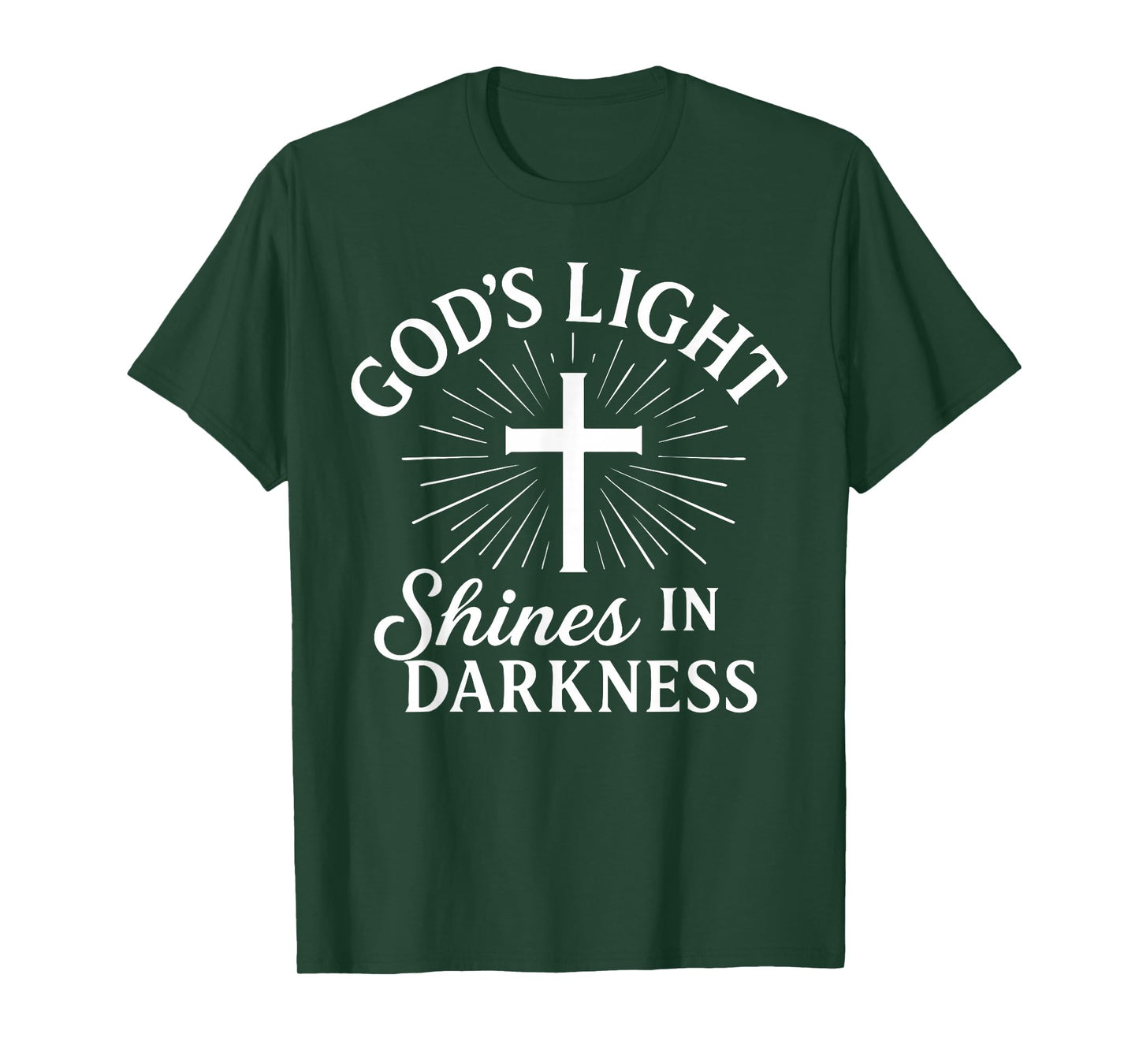 God’s Light Shines in Darkness Christian Men Women T-Shirt