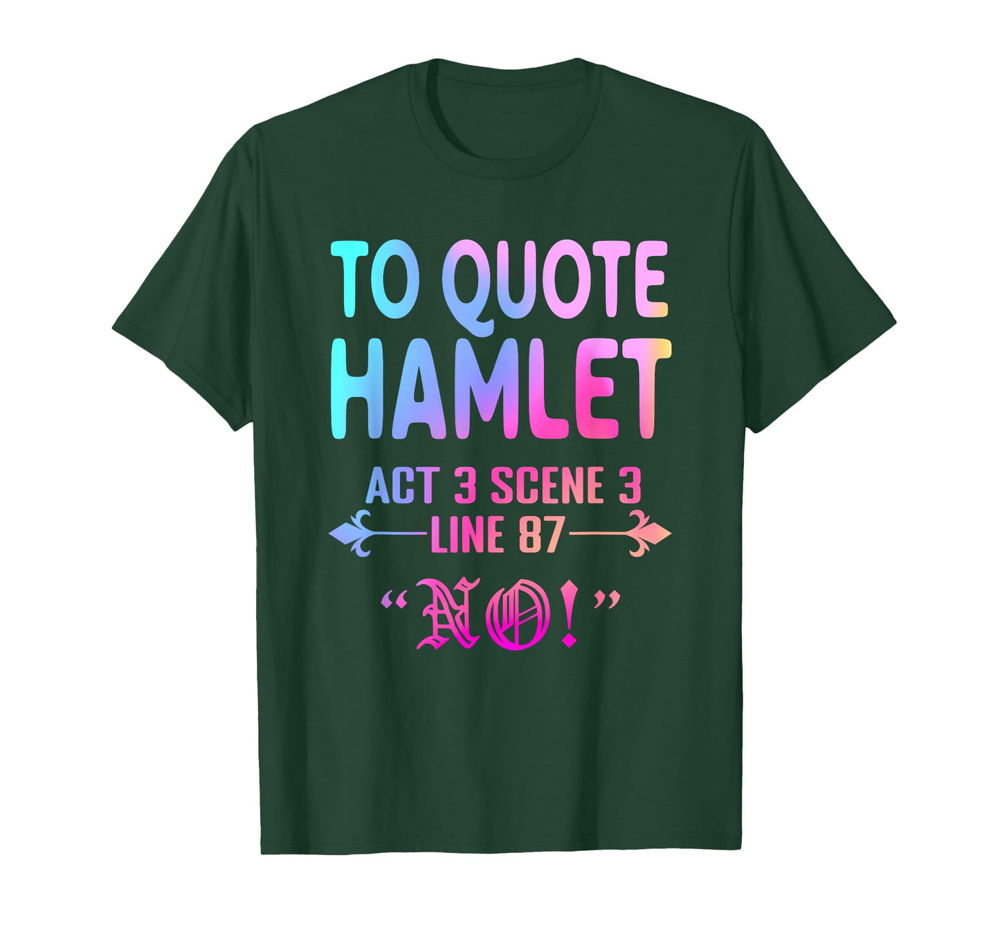 To Quote Hamlet Act 3 Scene 3 Line 87 No! Men Women Funny T-Shirt