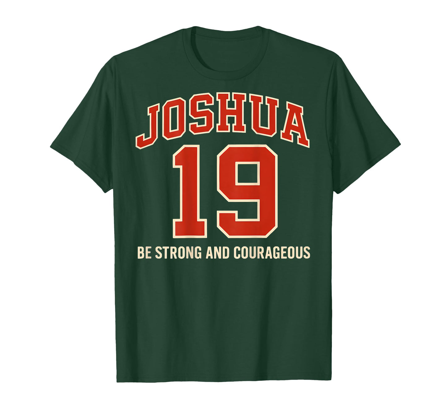 (ON BACK) Joshua 1 9 Christian Bible Verse Faith Based Retro T-Shirt