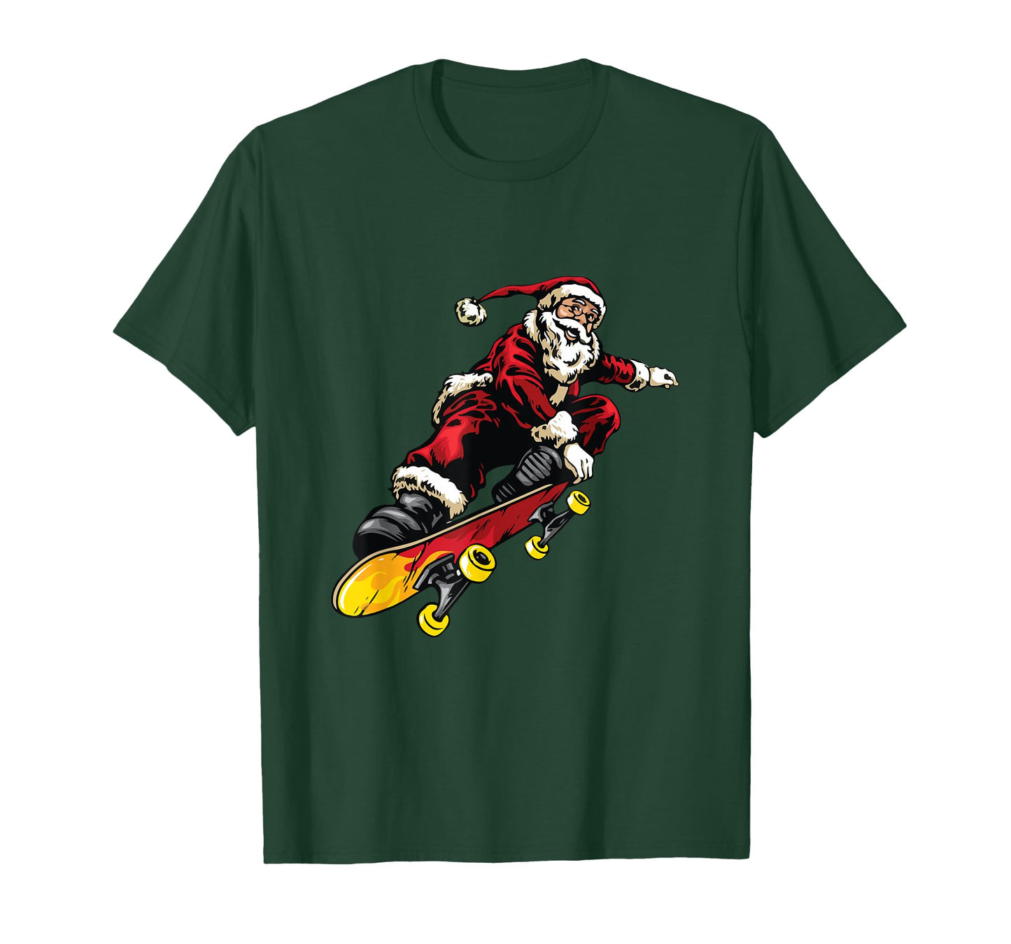 Santa Claus On Skateboard Funny Christmas Xmas T-Shirt