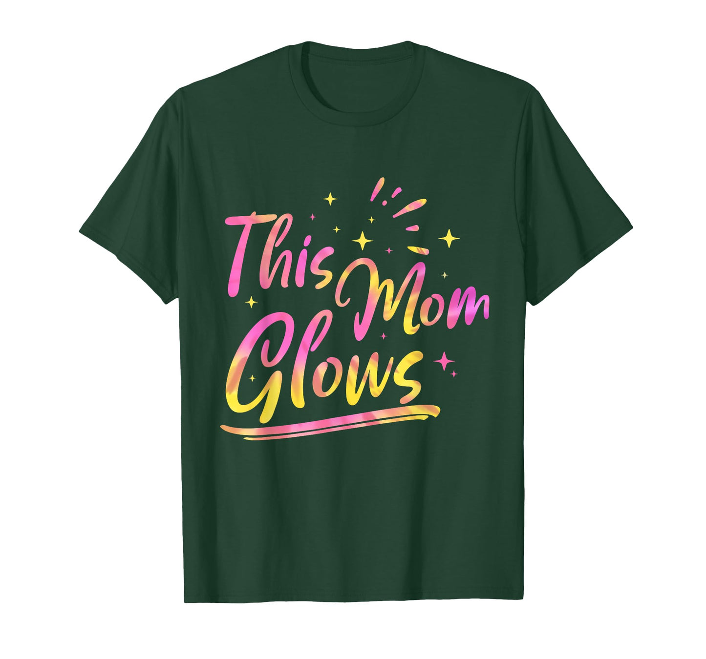 This Mom Glows For 80s And 90s Kids Women Colorful Quote T-Shirt