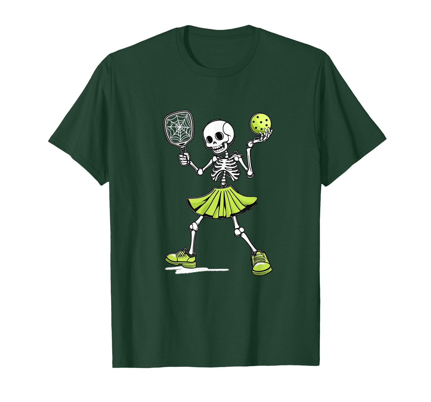 Spooky Pickleball Halloween Skeleton Costume Women T-Shirt