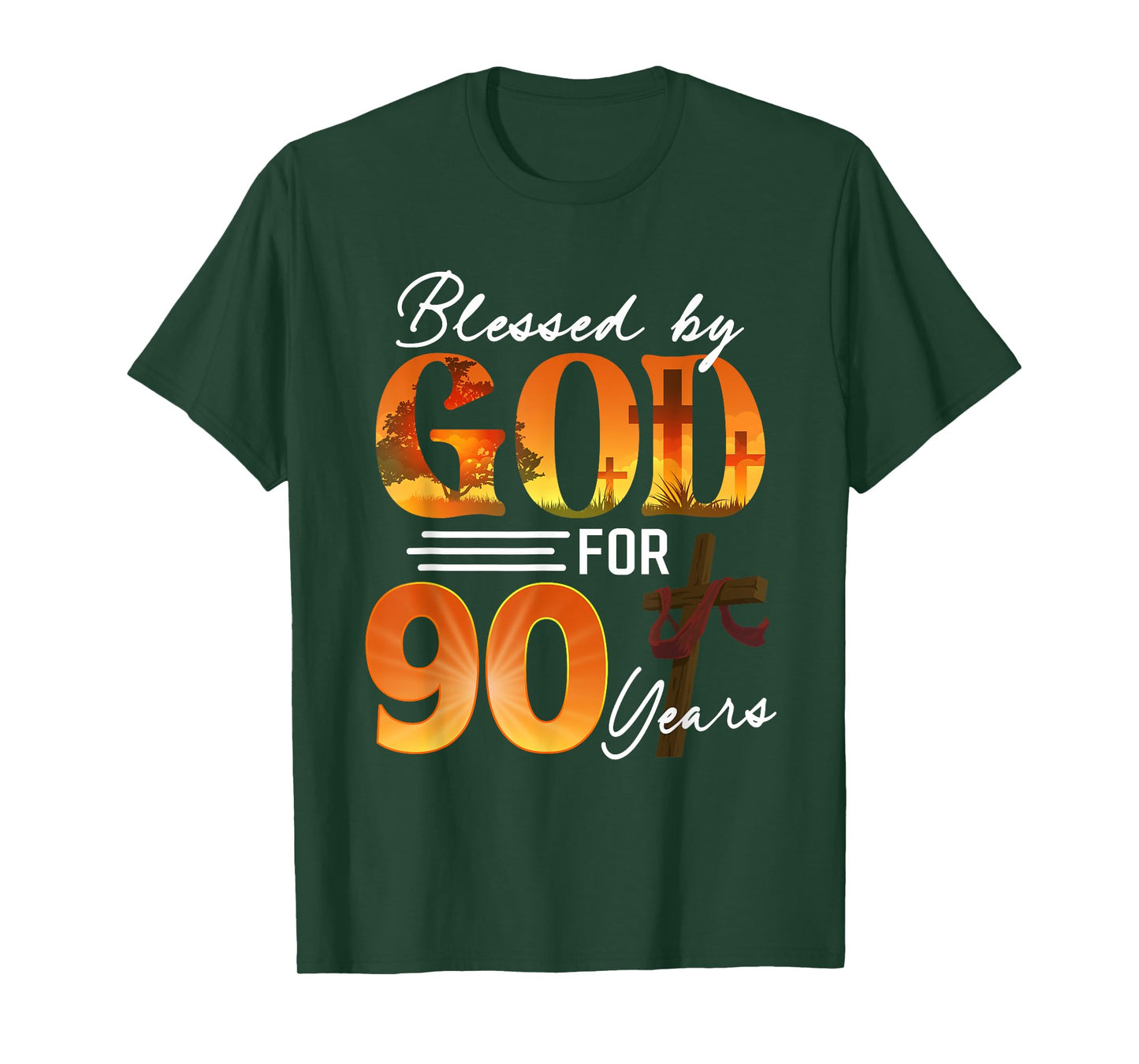 Blessed By God For 90 Years Old Gift 90th Birthday Christian T-Shirt