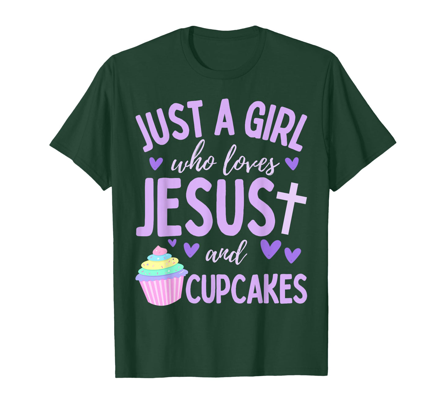 Just A Girl Who Loves Jesus and Cupcakes Christian Funny T-Shirt
