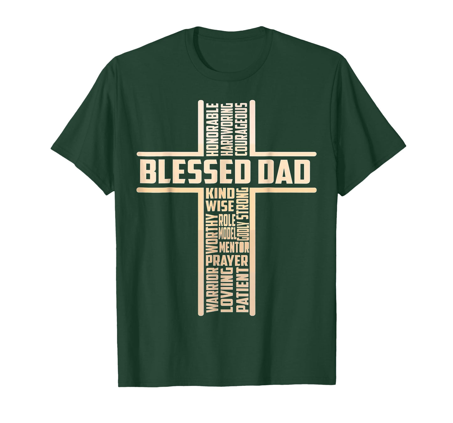 Blessed Dad Fathers Day Cross Christian Papa Pop Husband T-Shirt