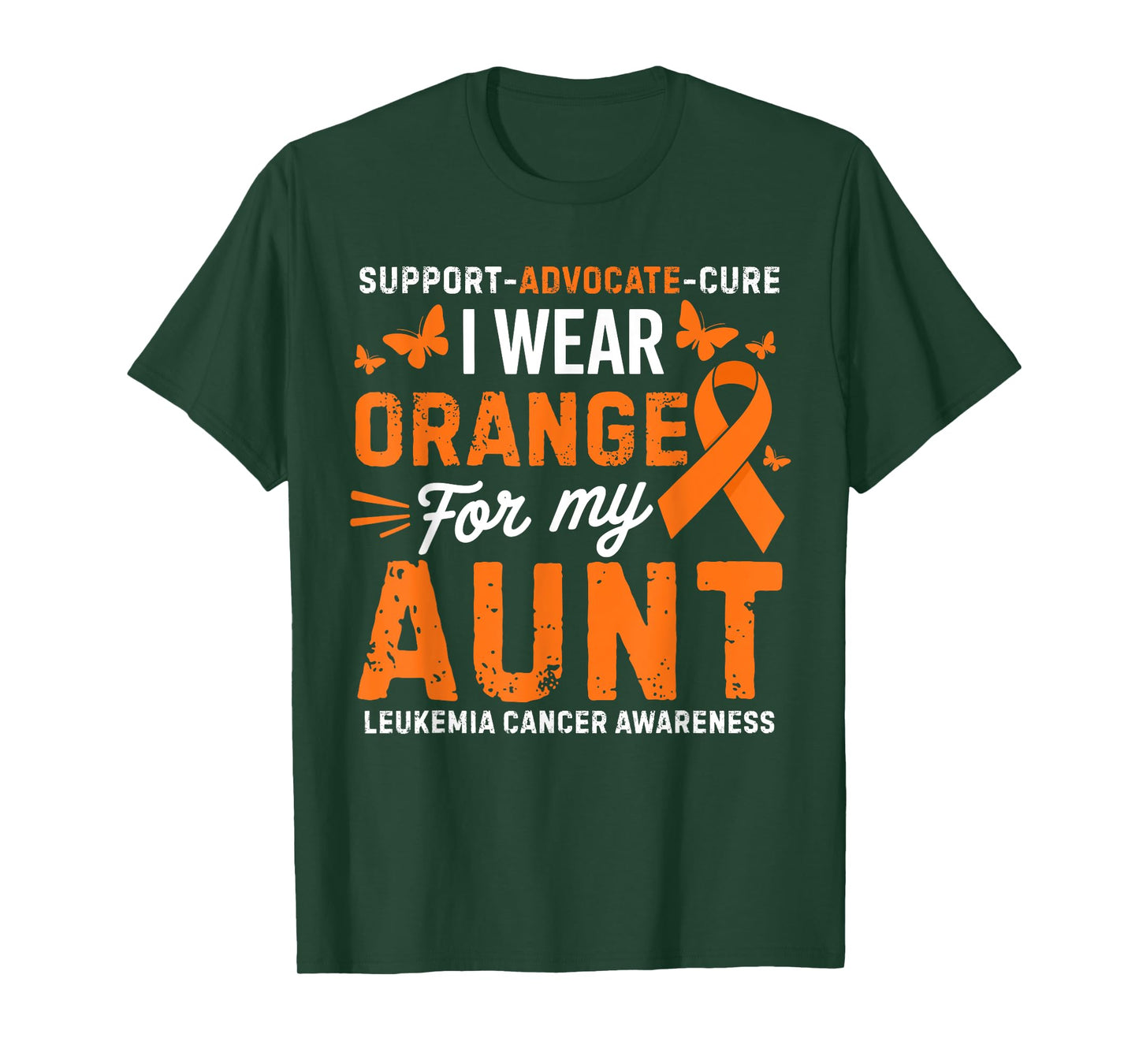 I Wear Orange for Aunt Leukemia Cancer Awareness T-Shirt