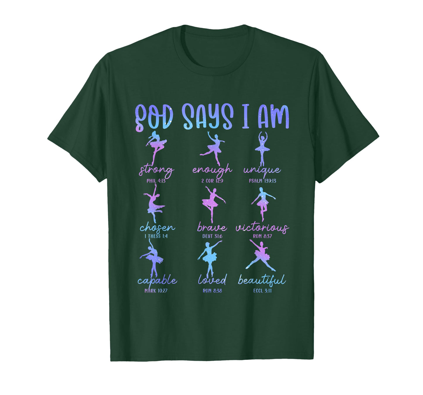 God Says I-Am Ballerina Dancer Christian Faith Ballet Dance T-Shirt