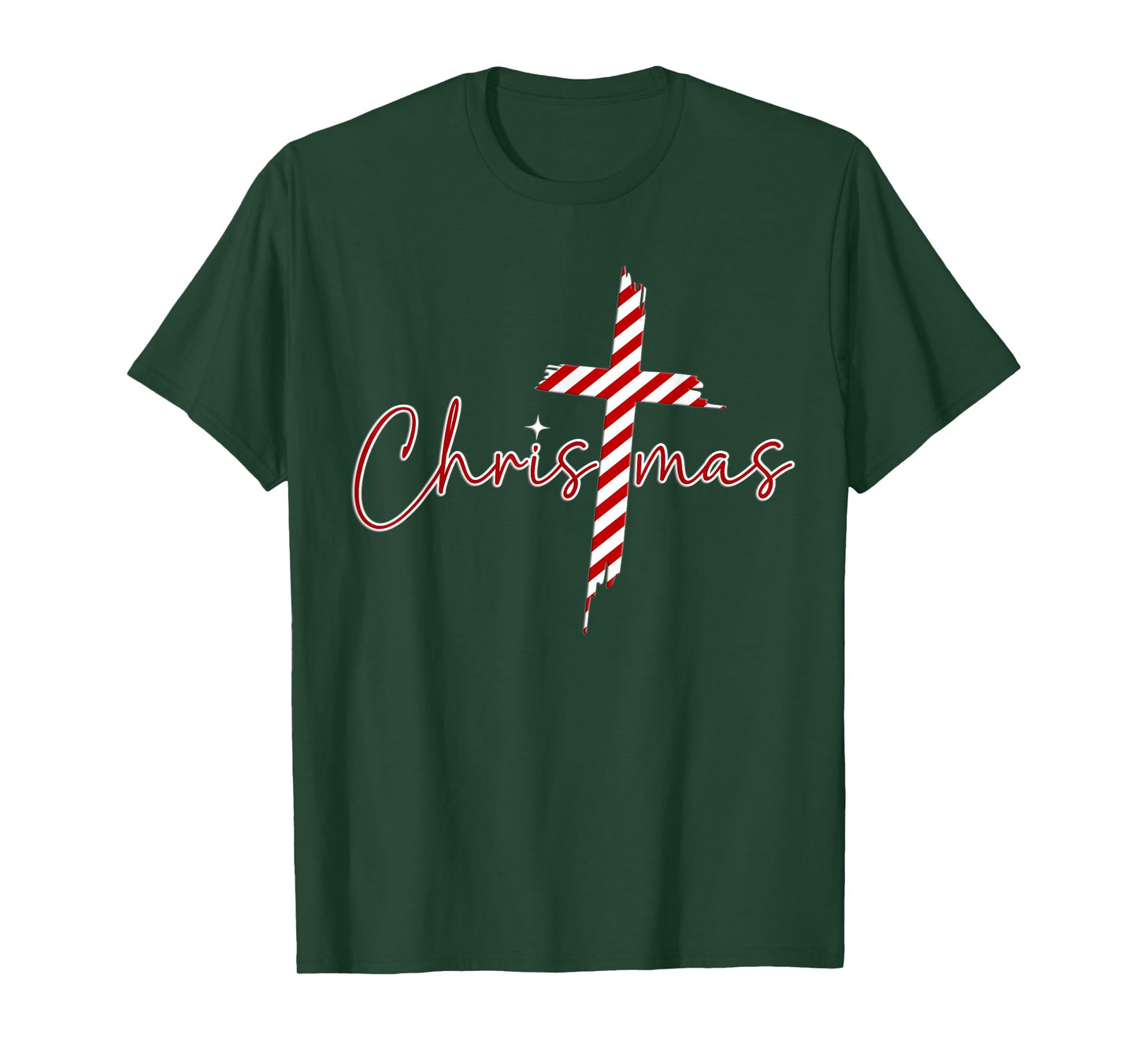 Christmas Candy Striped Cane Love Jesus Christ T-Shirt