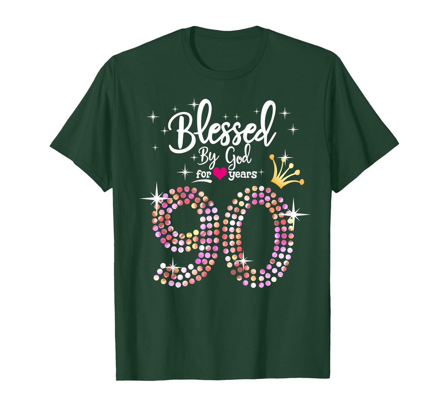 Womens Blessed by God for 90 Years 90th Birthday Anniversary T-Shirt
