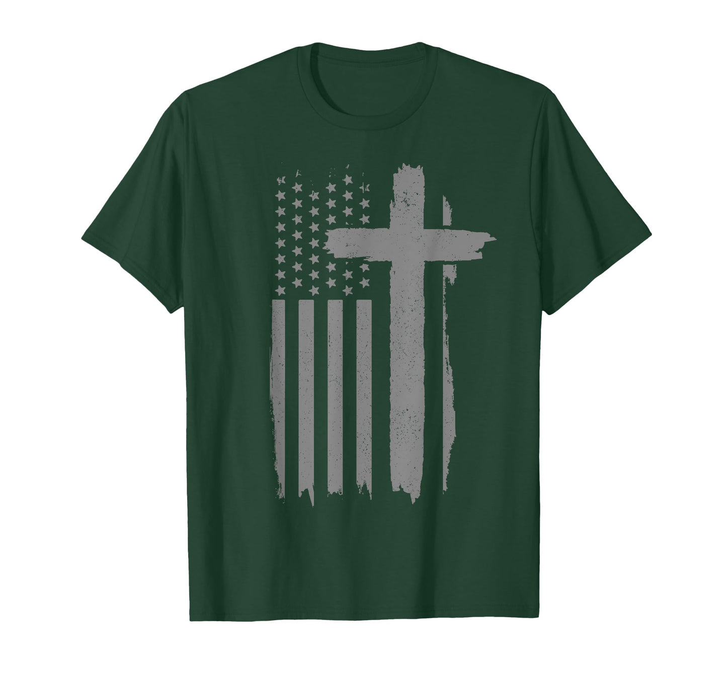Patriotic Christian American Flag Cross Jesus Religious T-Shirt for Women Men
