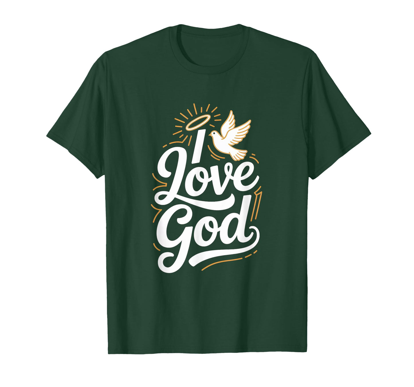 I Love God Dove Halo Spiritual Faith T-Shirt