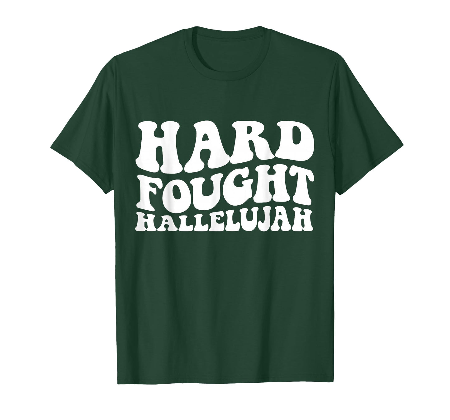 Hard Fought Hallelujah Cross Heart Sparkle Art T-Shirt