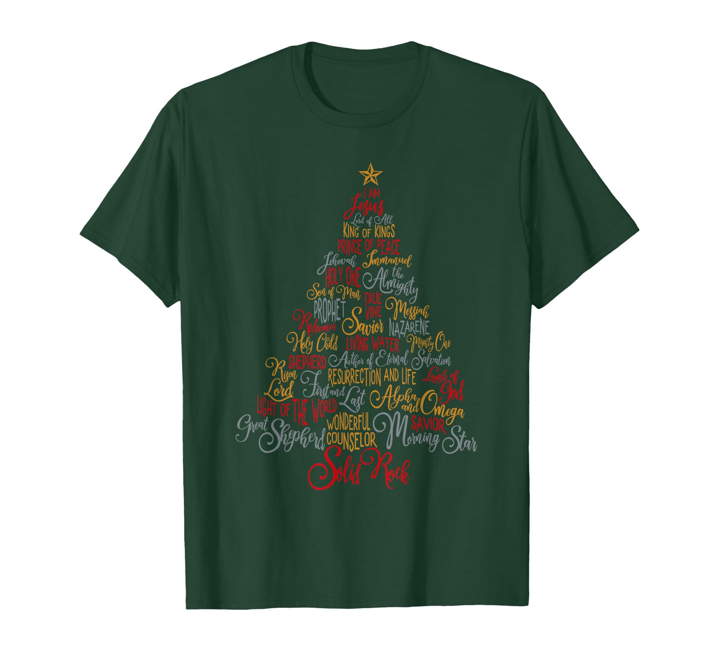 Names Of Jesus Christmas Tree Gift Amazing Xmas Tree Gift T-Shirt