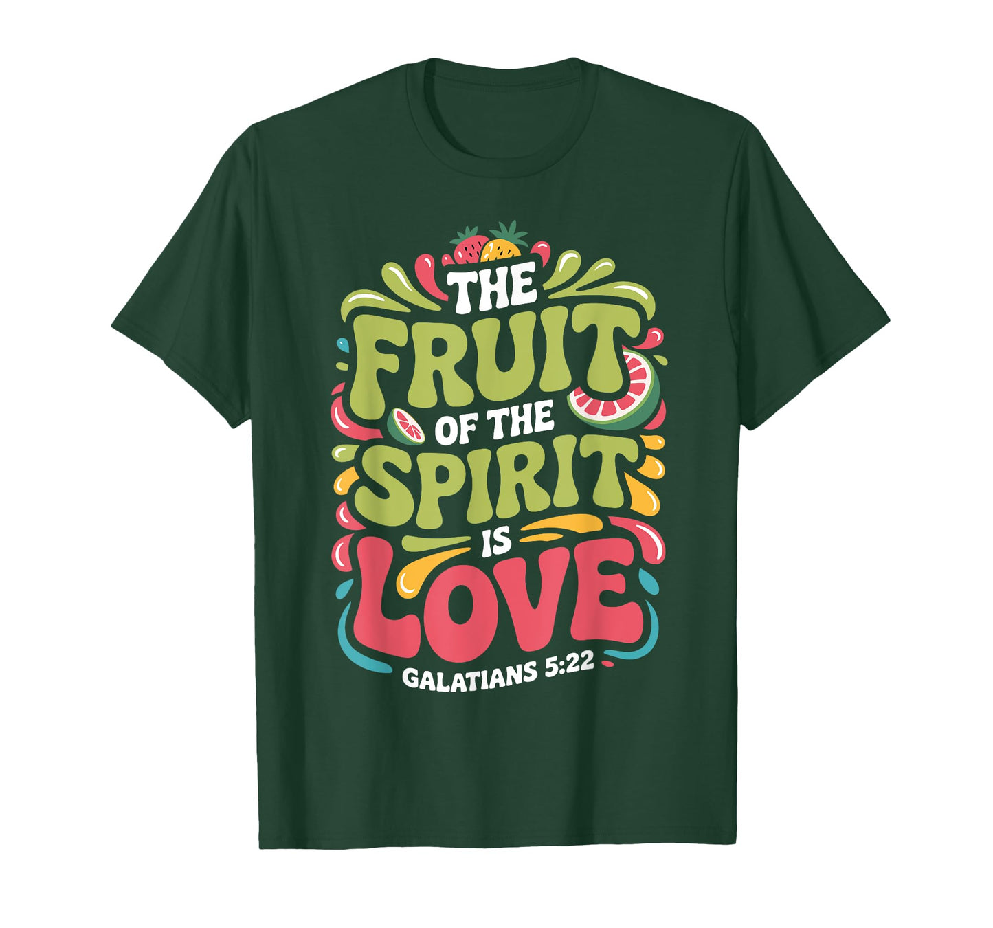 Fruit of the Spirit Galatians 5:22 Quote Retro Bible Verse T-Shirt