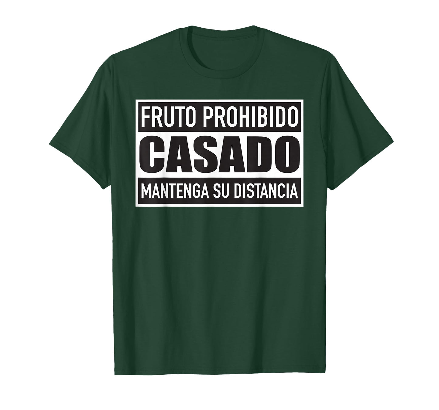 Fruto Prohibido Casado Mantenga Su Distancia Tee - Unisex Adults Married Couples Funny T-Shirt - Black, Small, Short Sleeve, Cotton 65% Polyester 35%