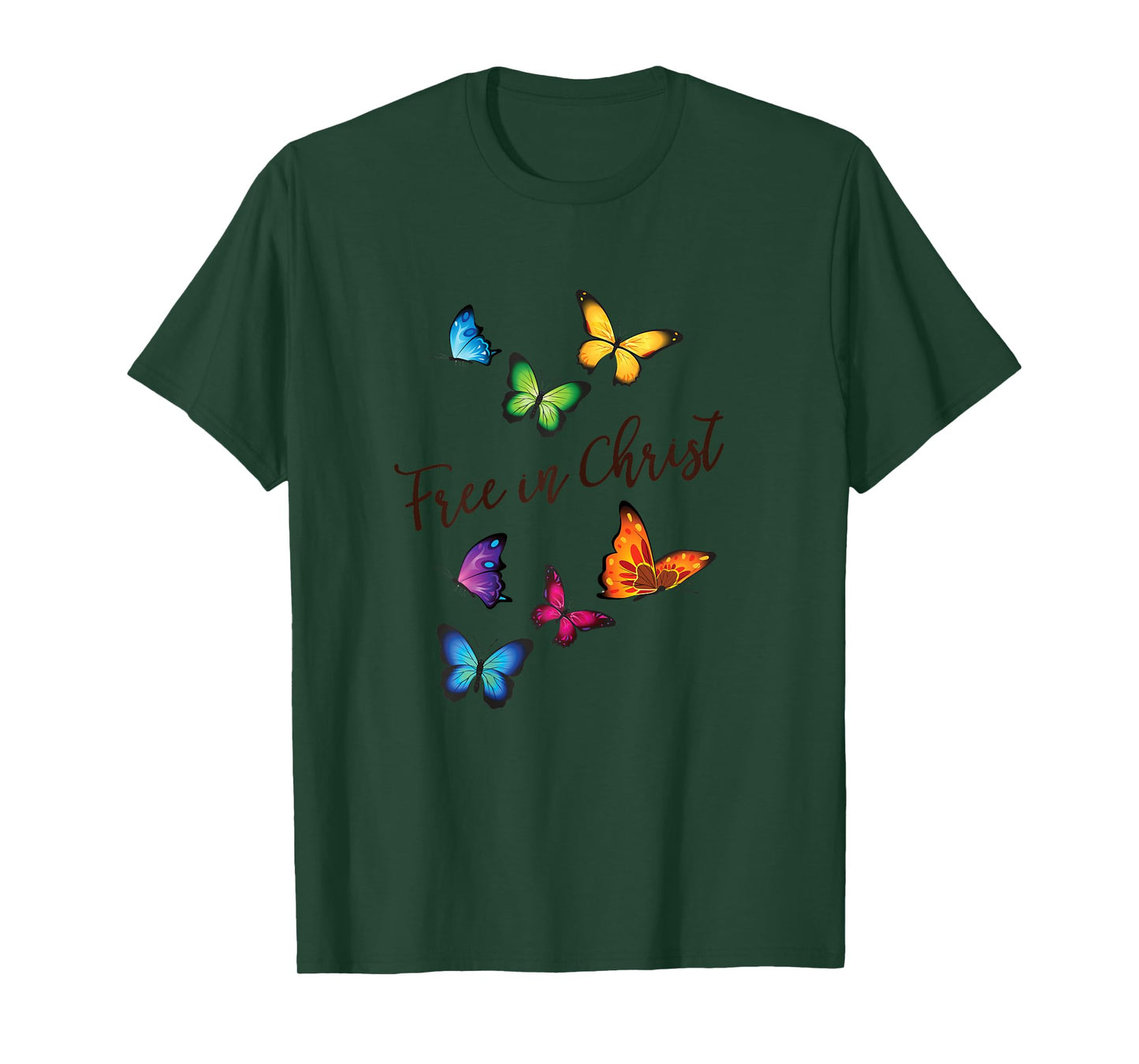 Free in Christ Christian Butterfly T-Shirt