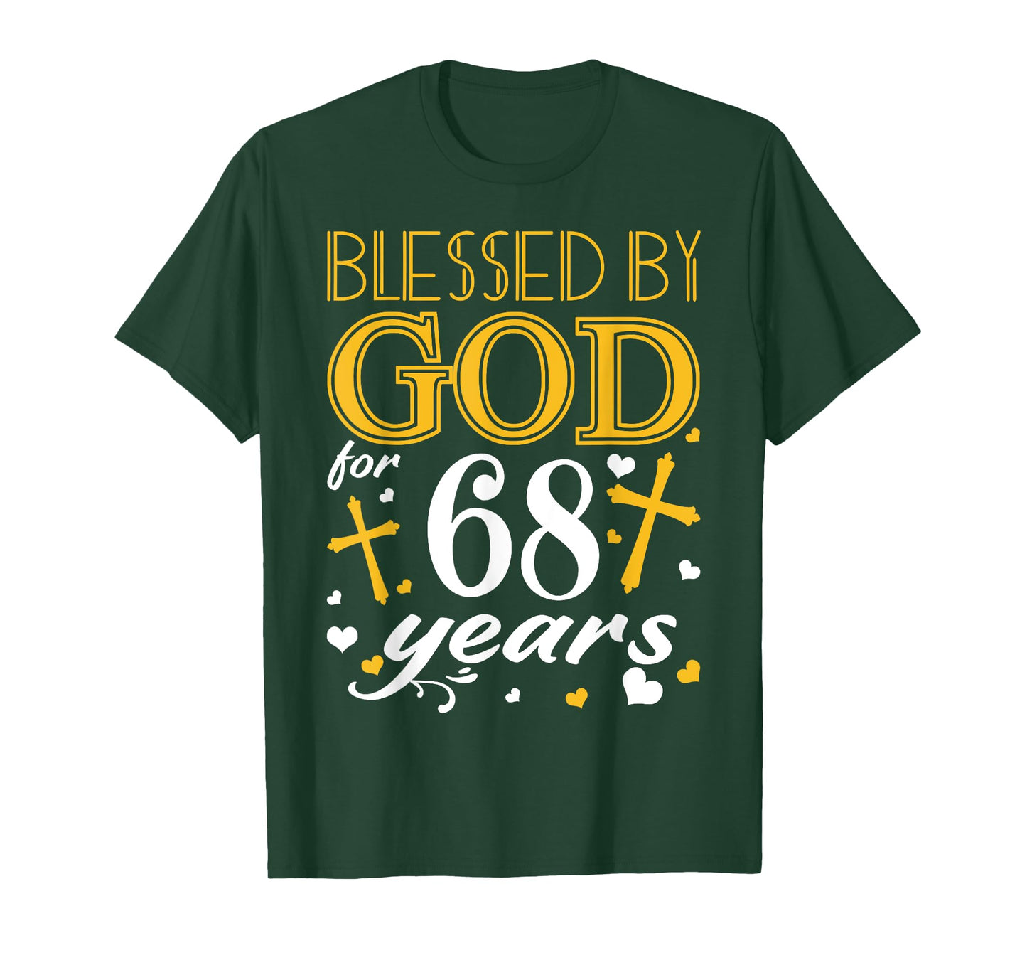 Vintage Blessed By God For 68 Years Happy 68th Birthday T-Shirt