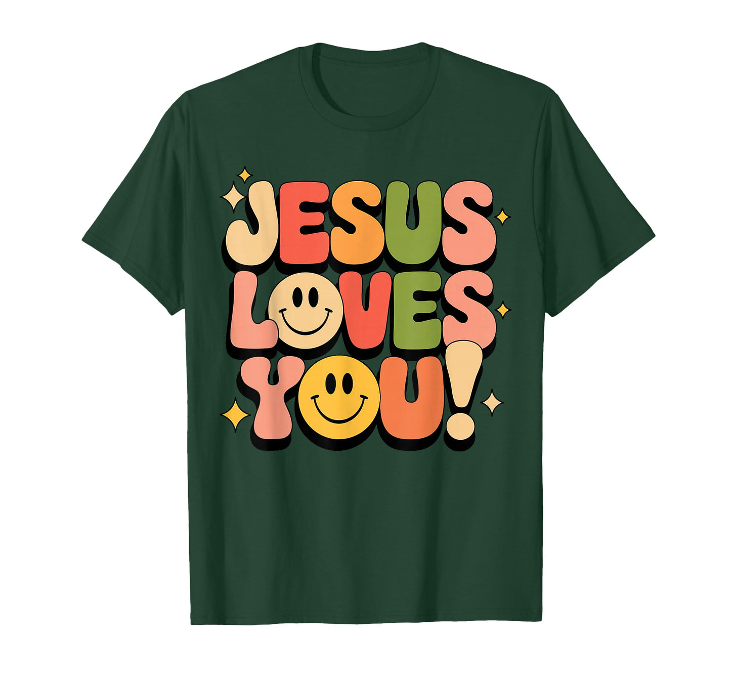 Jesus Loves You Groovy Christian Faith T-Shirt