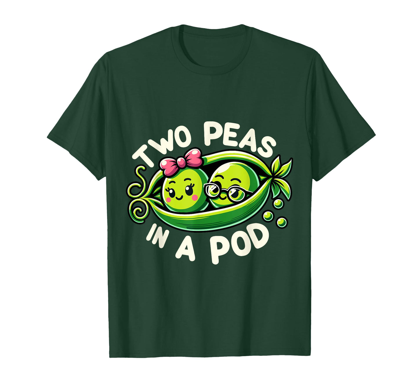 Two Peas In A Pod Funny Vegetable Lover Couples Vegan Twin T-Shirt