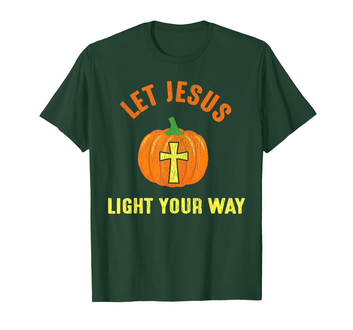 Let Jesus Light Your Way Pumpkin Thanksgiving Christian T-Shirt