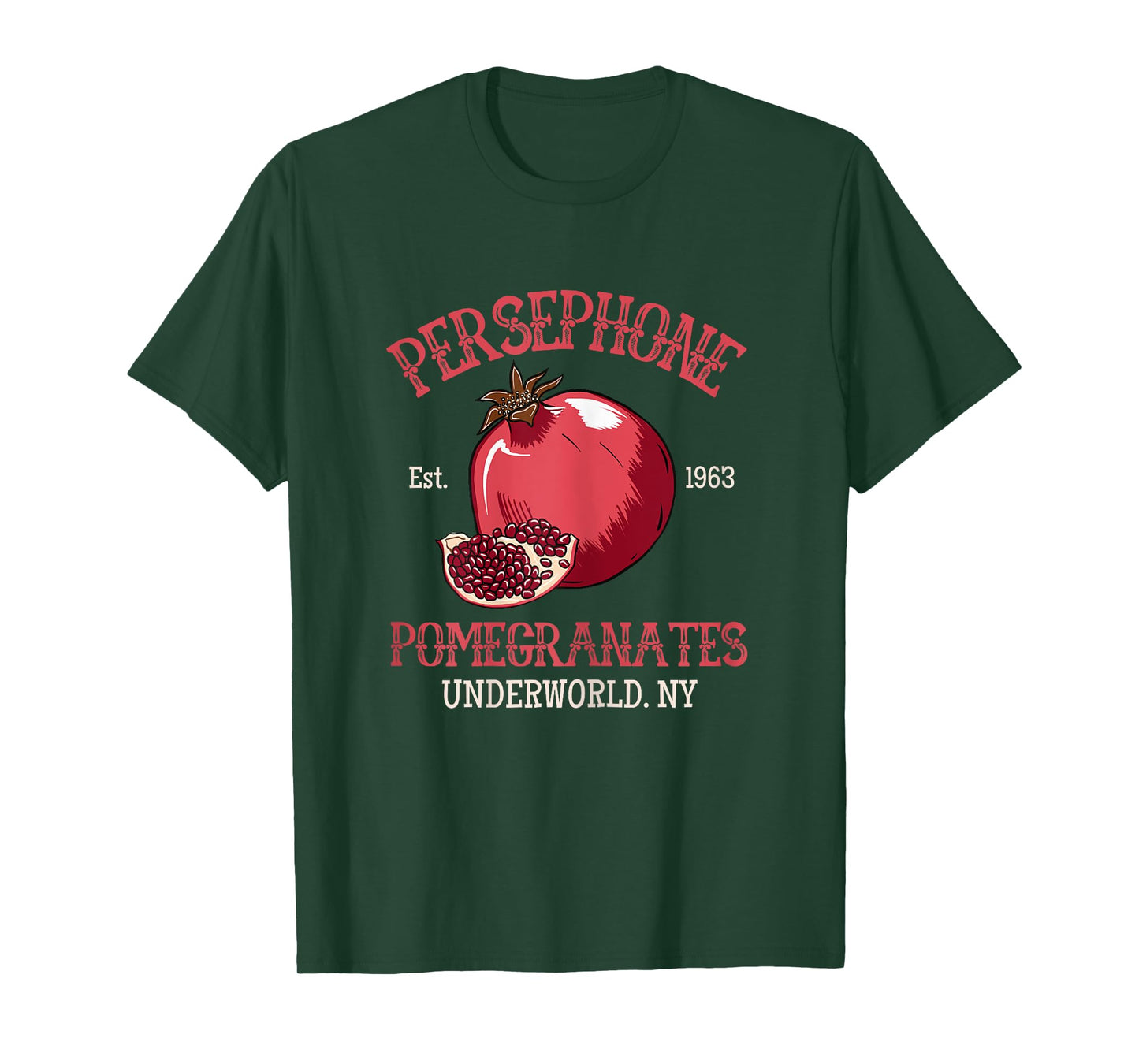 Greek Mythology Persephone's Pomegranates T-Shirt, Female X-Small, Black