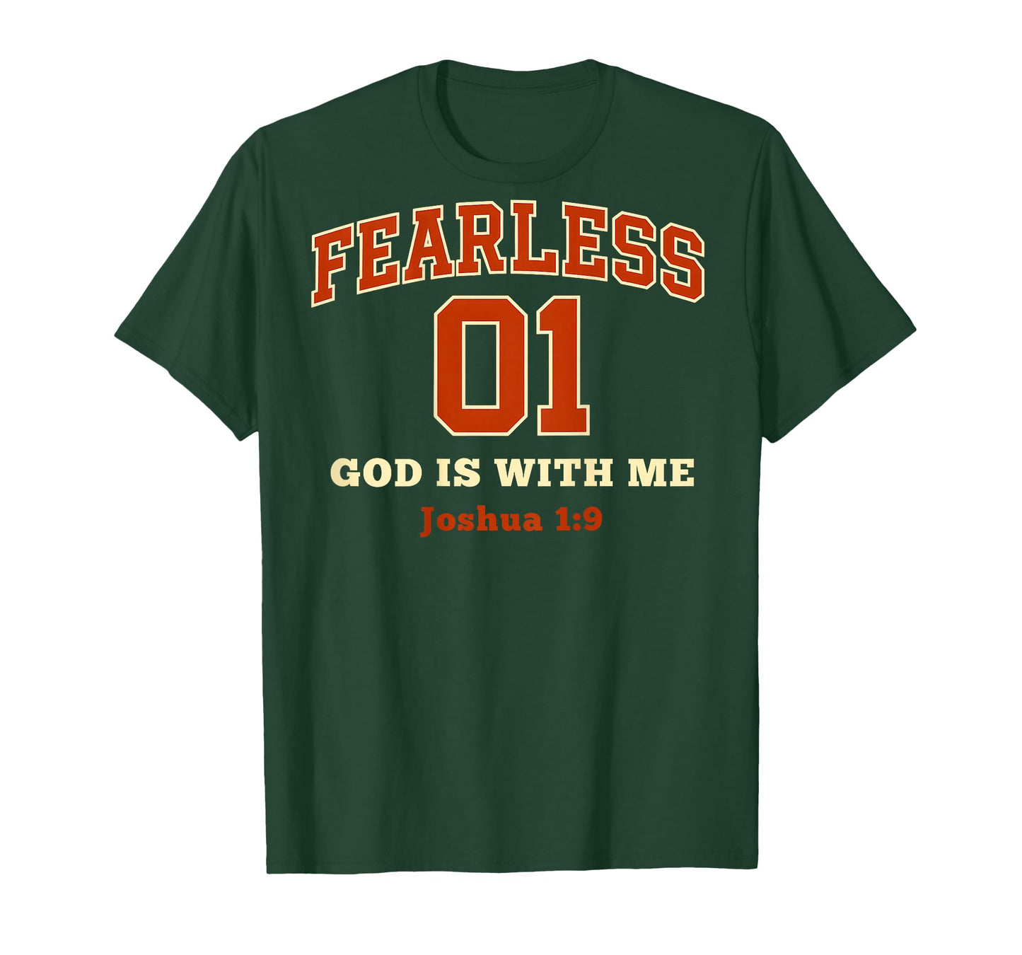 (ON Back) Fearless 01 Sports Jersey Style Joshua 1 9 Verse T-Shirt