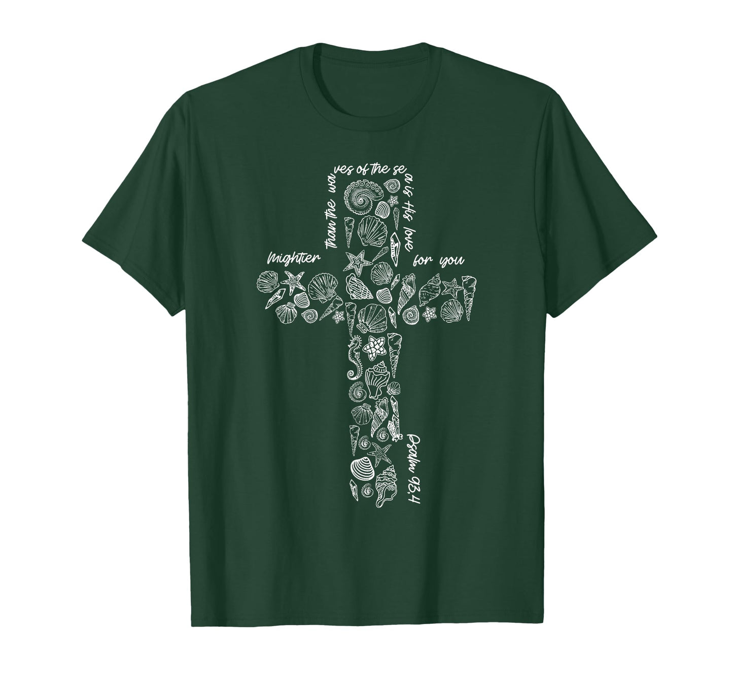 Christian Seashell Style Beach Summer Vacation Faith Cross T-Shirt
