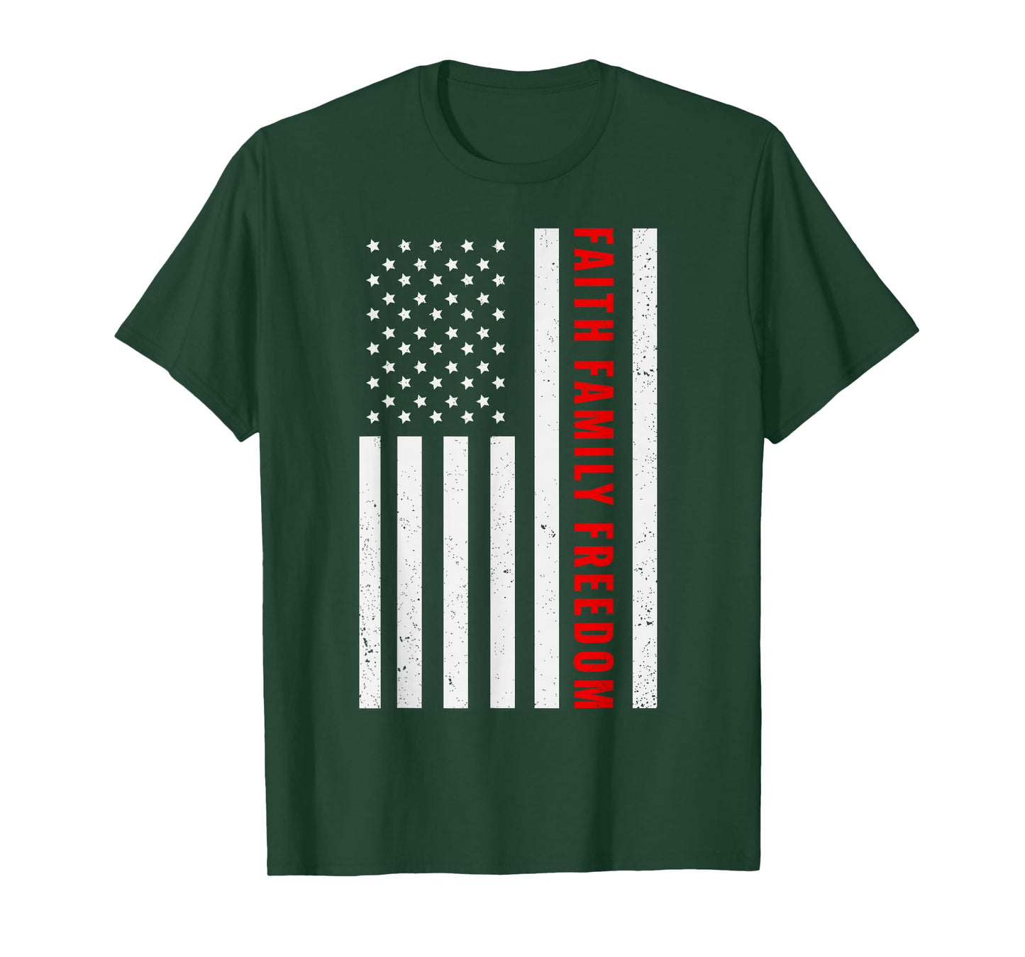 Faith Family Freedom American Flag Christian T-Shirt