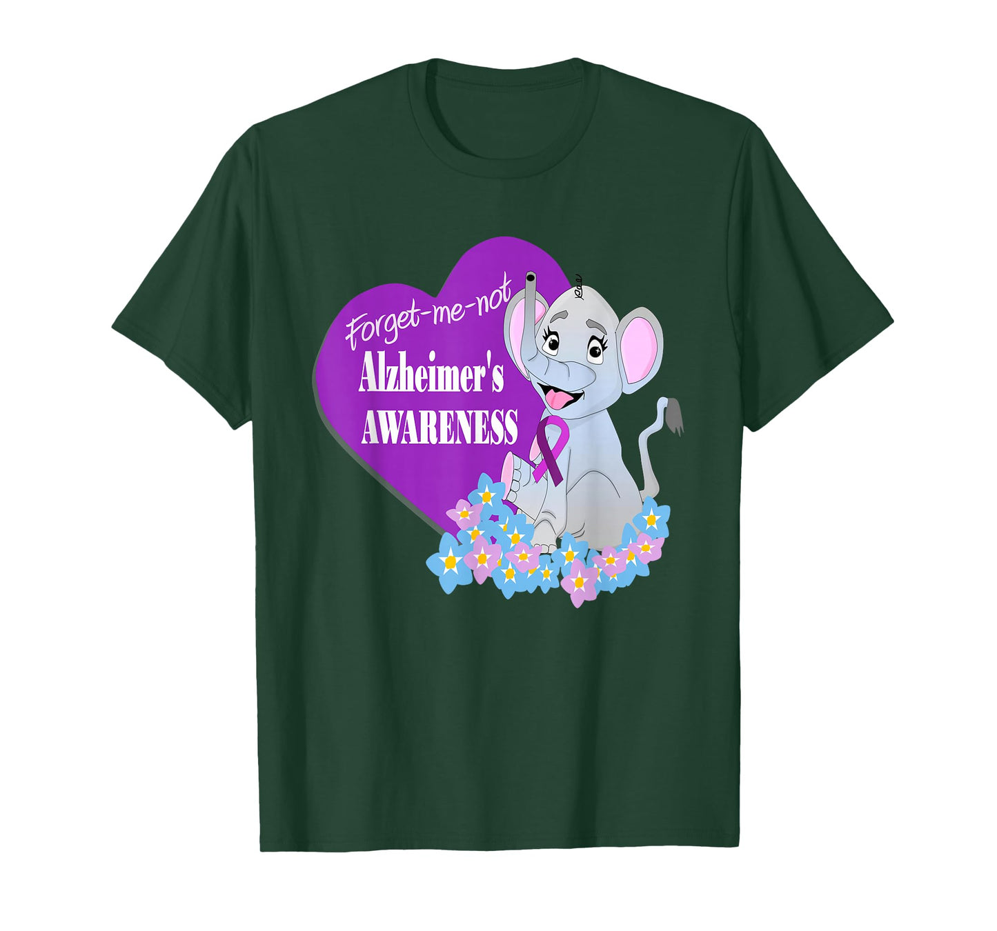 World's Alzheimer's Awareness Elephant Forget-Me-Nots Men, T-Shirt