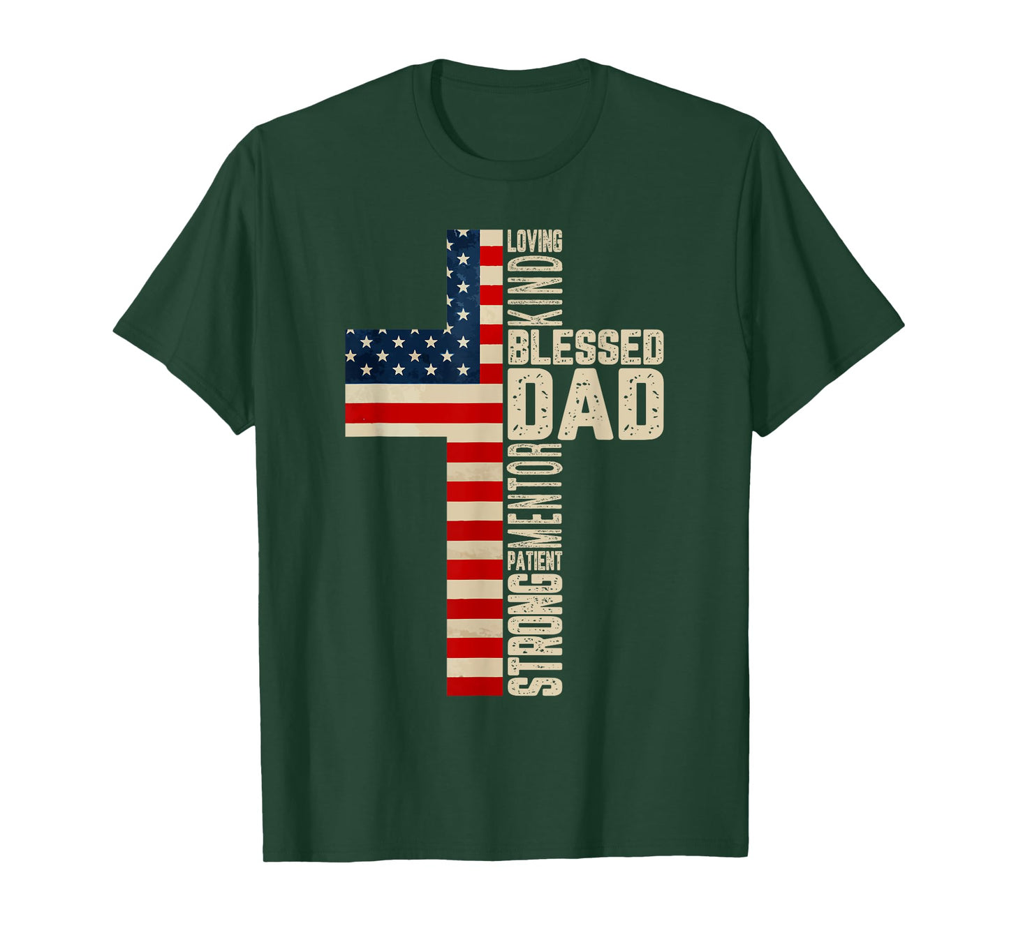 Blessed Dad Christian Father Day Gift for Men 4th July Jesus T-Shirt