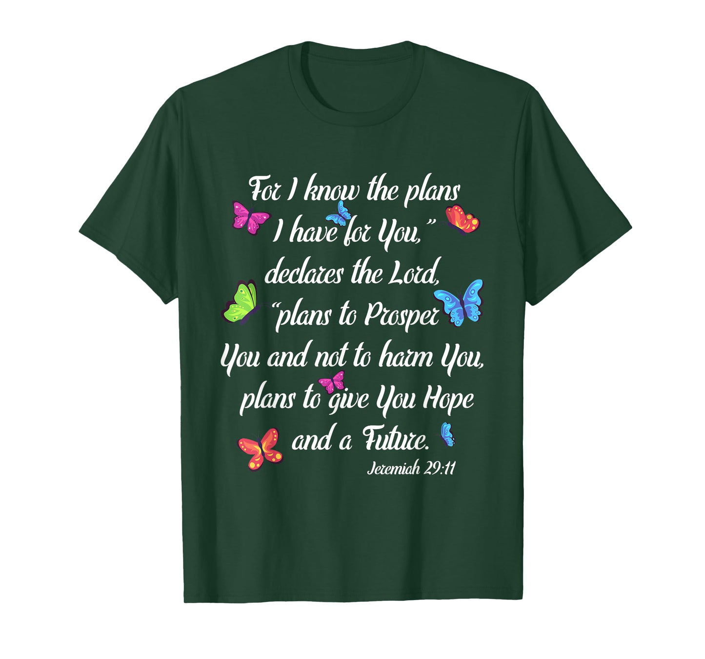 Godly Women Jeremiah 29:11 Christian Bible Verse Butterfly T-Shirt