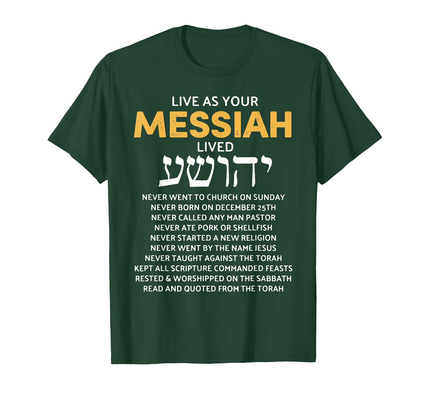 Live As Your Jewish Messiah Proud Messianic Hebrew Roots T-Shirt