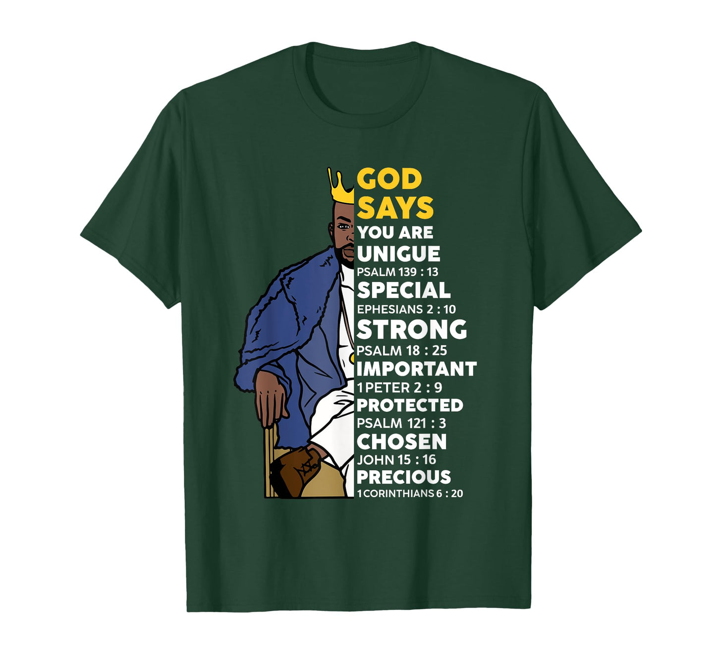 Black History God Says You Are African Christian Men Boys T-Shirt