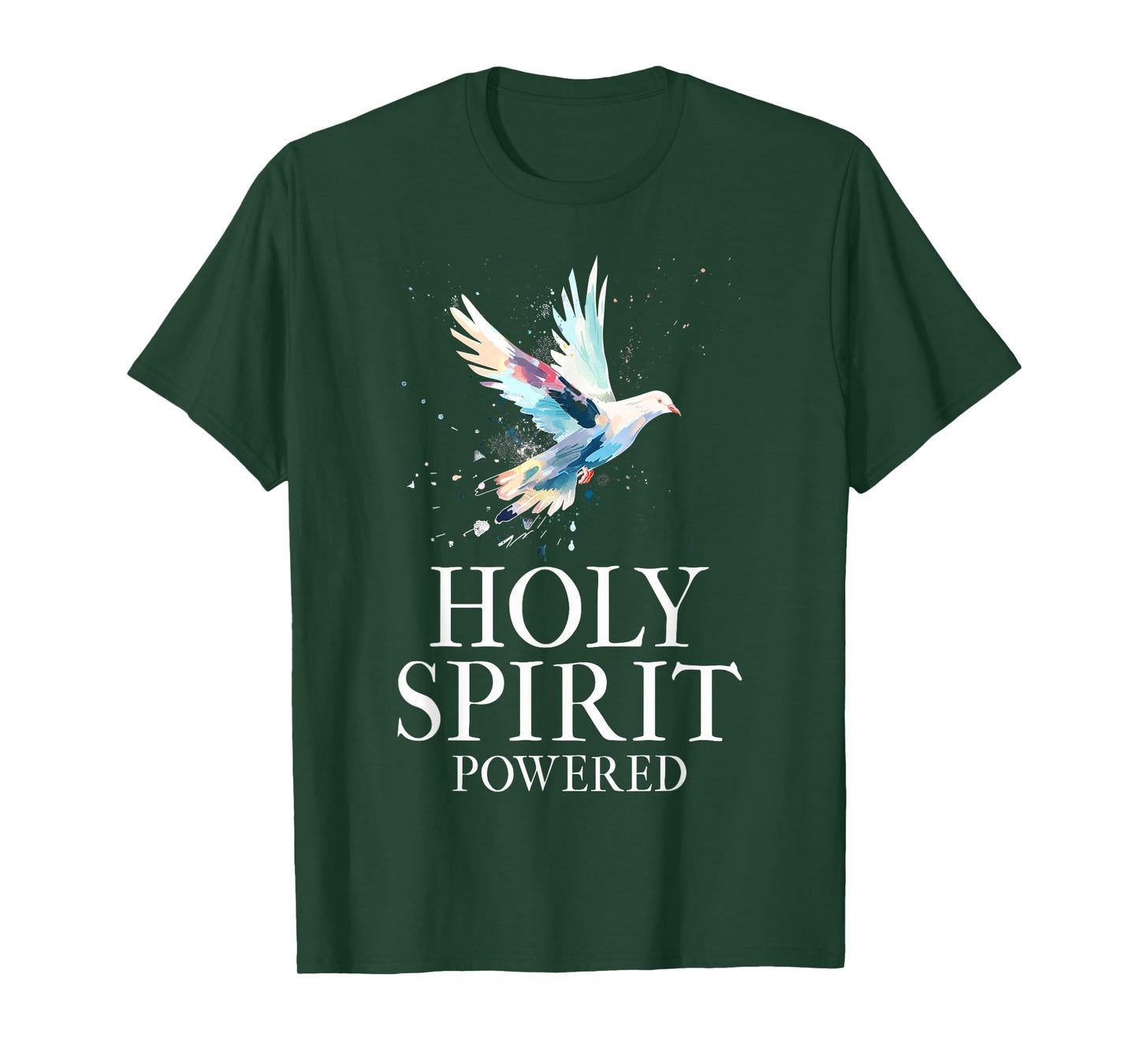 Christian White Dove Bird Watercolour Holy Spirit T-Shirt