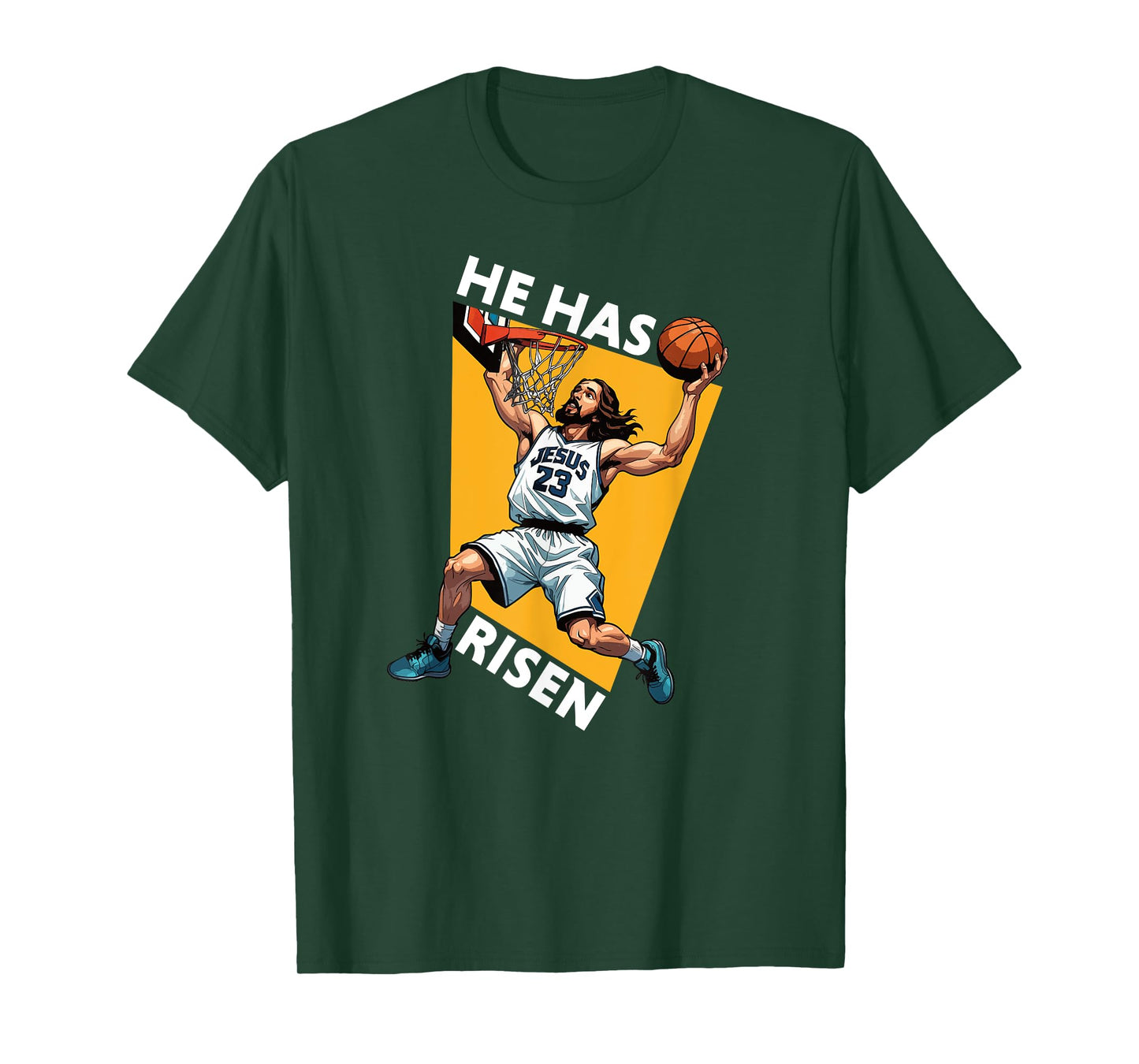 He Has Risen Funny Jesus Basketball Player Christian Humor T-Shirt