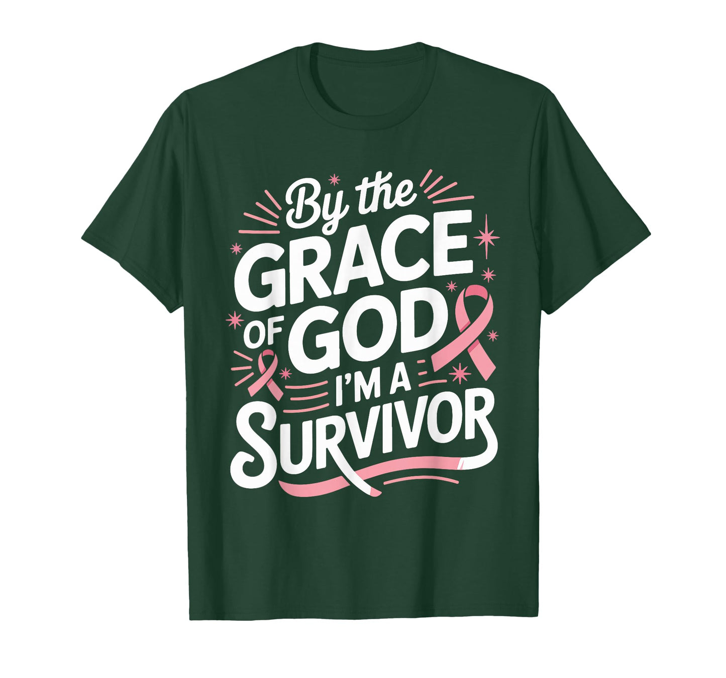 by The Grace of God I'm A Survivor Faith T-Shirt