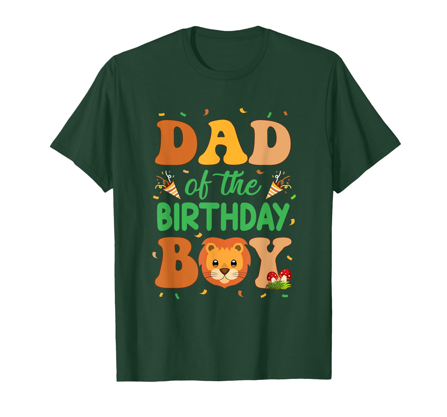 Dad Of The Birthday Boy Lion Family Party Decorations T-Shirt