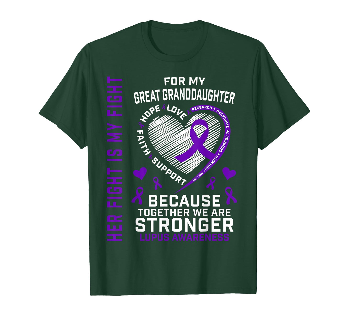 Purple Her Fight Great Granddaughter Lupus Awareness Month T-Shirt