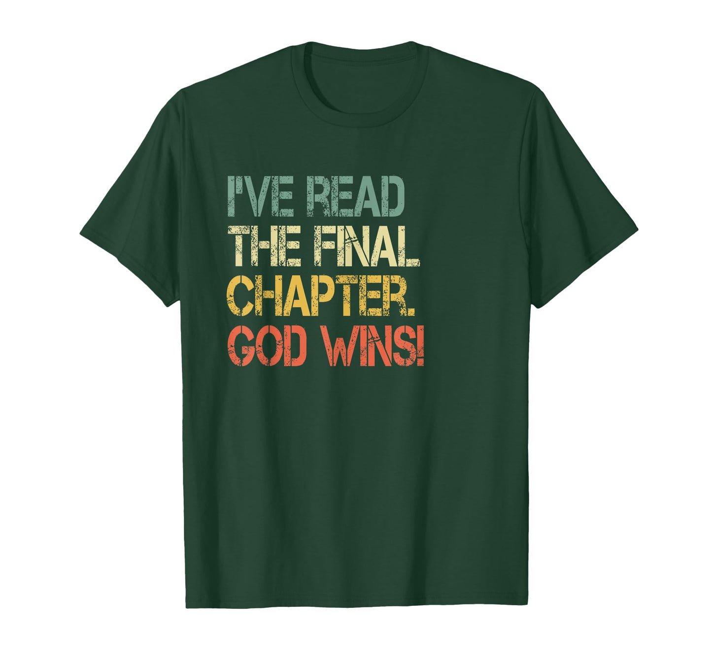 Retro Christian I've Read Final Chapter God Wins Jesus Bible T-Shirt