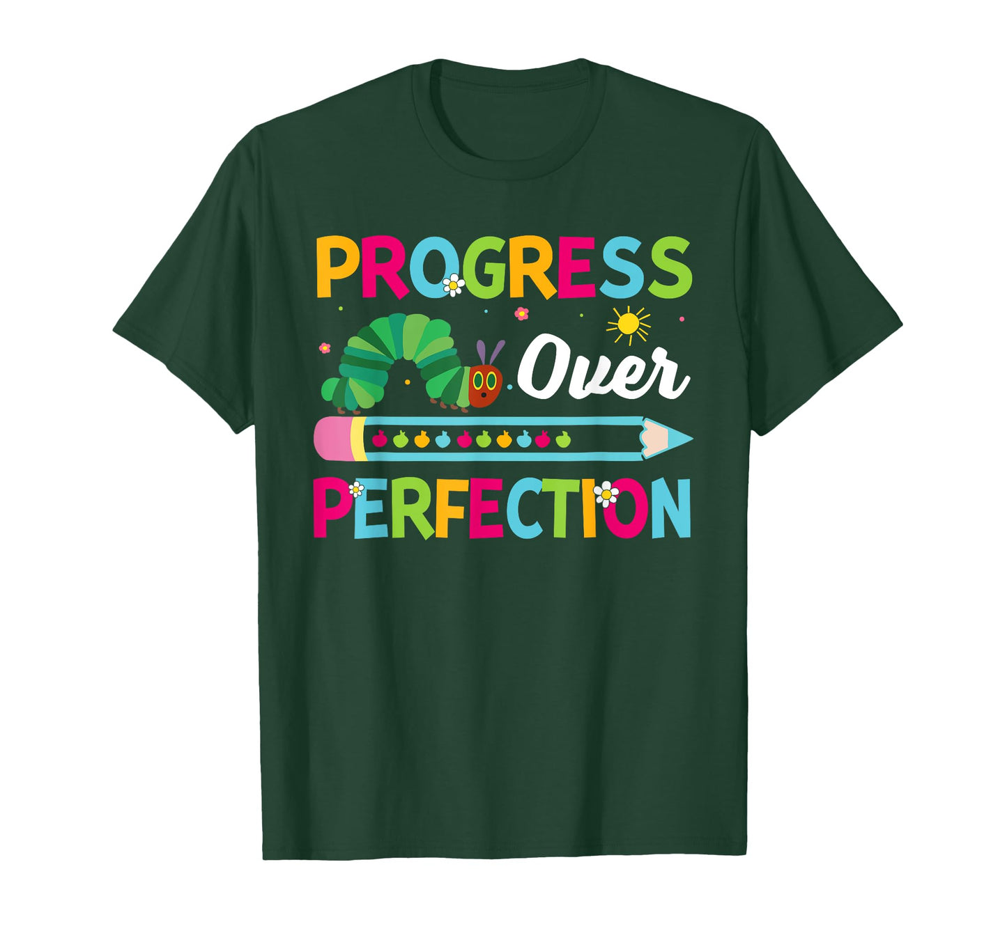 Motivational Progress Over Perfection Back To School Teacher T-Shirt
