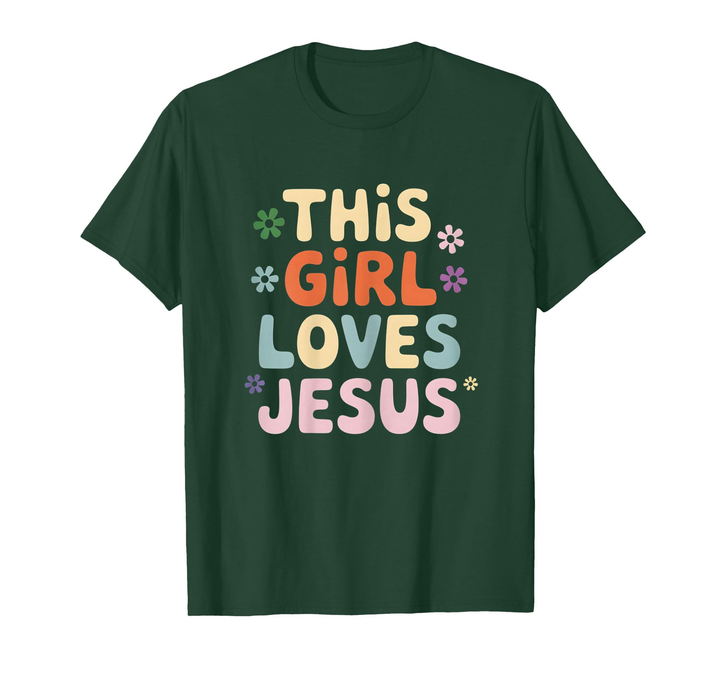This Girl Loves Jesus Christian Faith Retro God Prayer T-Shirt