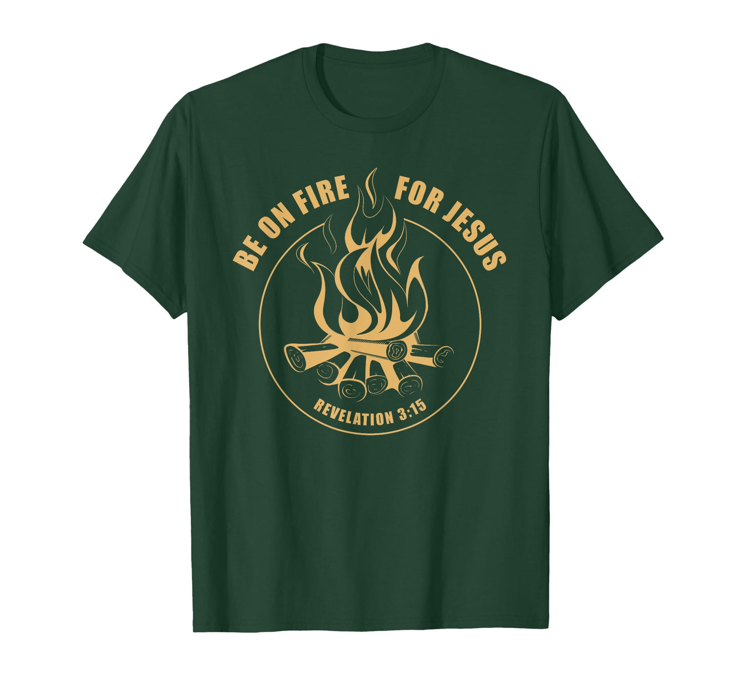 Revival - Be on Fire for Jesus Christian Faith Camping T-Shirt